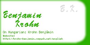 benjamin krohn business card