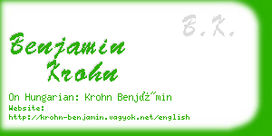 benjamin krohn business card